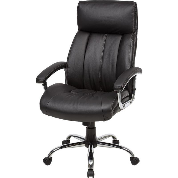 Кресло для руководителя Easy Chair CS-8822E-1 черное (натуральная кожа с компаньоном, металл)
