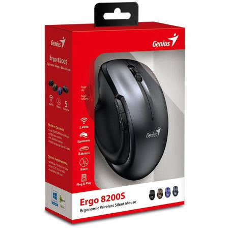 Мышь беспроводная Genius Ergo 8200S серая (31030029401)