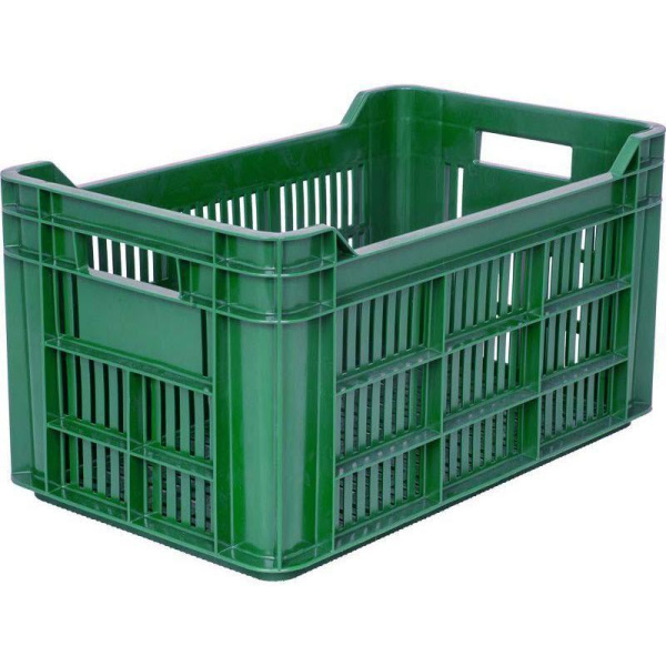 Ящик (лоток) для овощей и фруктов из ПНД 500х300х264 мм с зеленый