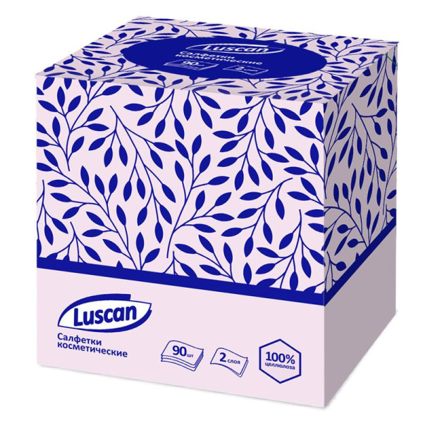 Салфетки косметические Luscan 2-слойные (90 штук в упаковке)