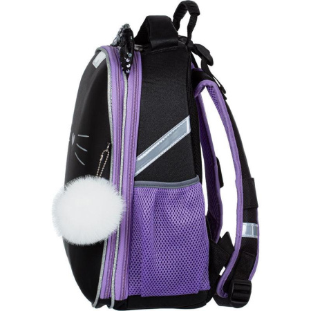 Ранец ортопедический N1 School Kitty Black (экокожа)