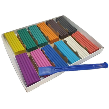 Пластилин классический Стадион набор 12 цветов 180 г со стеком