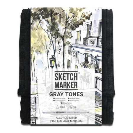 Набор маркеров Sketchmarker Gray 12 цветов Набор маркеров Sketchmarker Gray 12 цветов