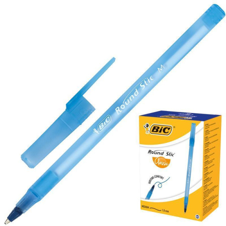 Ручка шариковая BIC Round Stic синяя (толщина линии 0.4 мм)