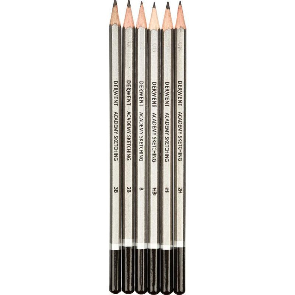 Набор карандашей чернографитных Derwent Academy Sketching Hang Pack 6 штук 2H-3B