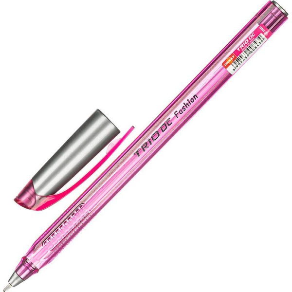 Ручка шариковая одноразовая неавтоматическая масляная Unimax Trio DC Fashion розовая (толщина линии 0.7 мм)