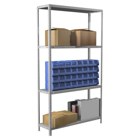 Стеллаж металлический Практик MS (4 полки, 1000x400x1850 мм)