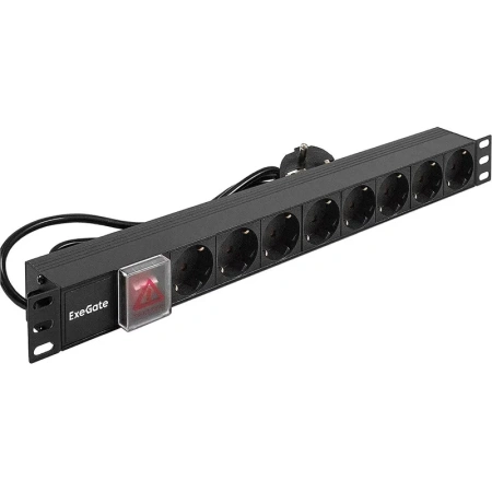 Блок розеток ExeGate ServerPro PDU-19H803 Al-8S-EU2CU-SW (EX280842RUS)
