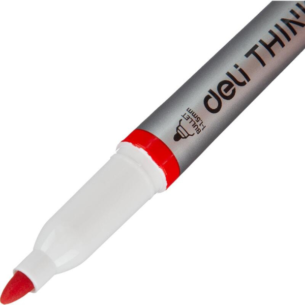 Маркер для белых досок Deli Think красный (толщина линии 1.5-3 мм)  круглый наконечник