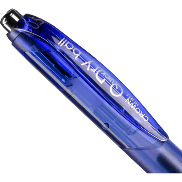 Ручка гелевая (шариковая) автоматическая Crown Quick Dry синяя (толщина  линии 0.5 мм)