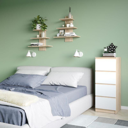 Комод Сокол Т-4р (дуб сонома/белый, 400х446х1044 мм)