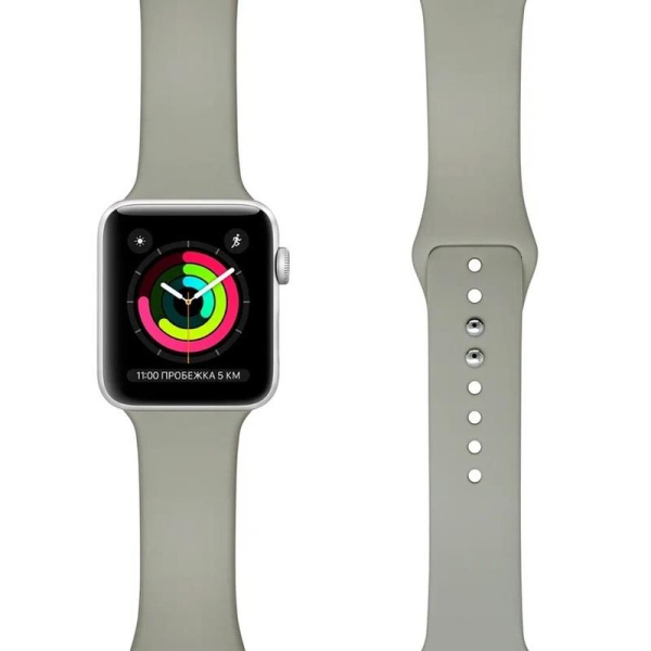 Ремешок Lyambda Altair для Apple Watch 38/40/41 мм серый силиконовый  (DS-APS08-40-GR)