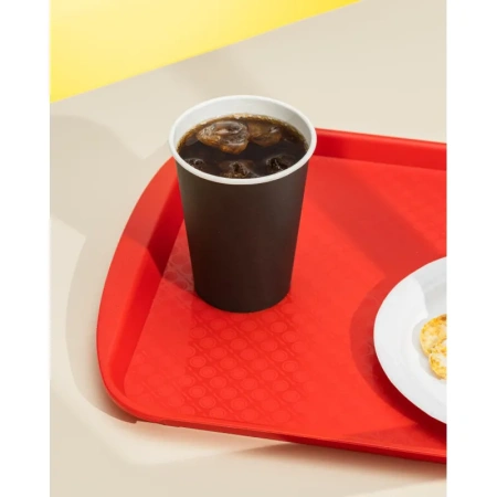 Стакан одноразовый бумажный 300 мл черный 50 штук в упаковке Комус Эконом