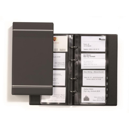 Визитница настольная Durable Visifix пластиковая на 200 визиток антрацитовая