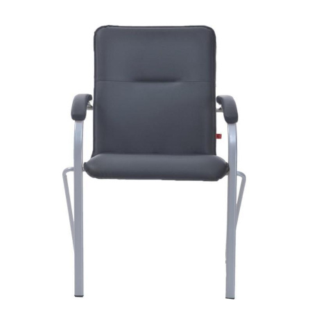 Конференц-кресло Samba Silver черное (искусственная кожа, металл серебряный)