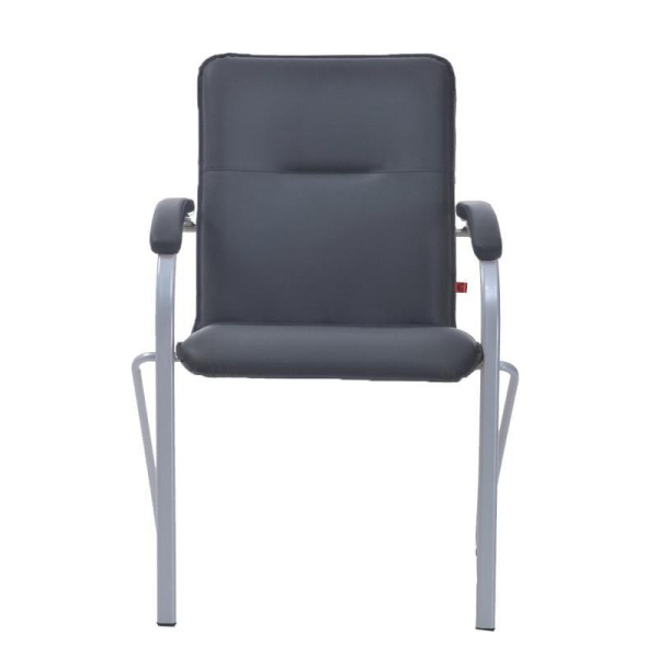 Конференц-кресло Samba Silver черное (искусственная кожа, металл серебряный)