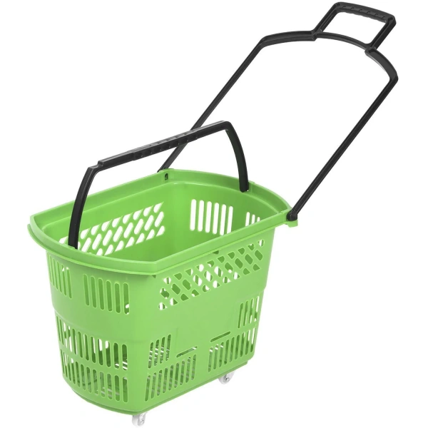 Корзина-тележка Комус Мебель B35C.ECO.GR.BL пластик зелёный/чёрный