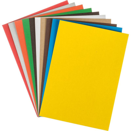 Картон цветной №1 School Отличник (А4, 80 листов, 10 цветов,  немелованный)