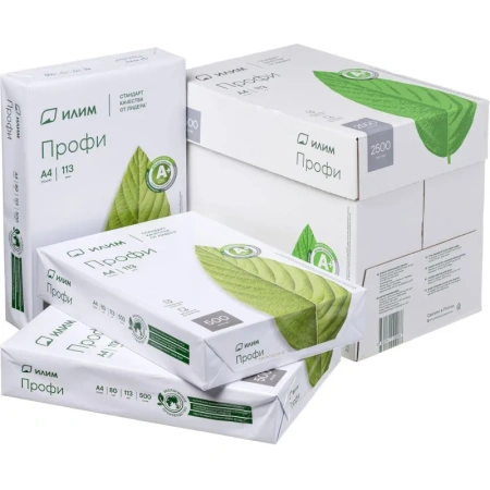 Бумага офисная Илим Профи А4 83.5 г/кв.м марка A+ 168 CIE (500 листов)