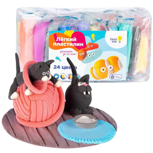 Набор для лепки Genio Kids Легкий пластилин 24 цвета 240 г