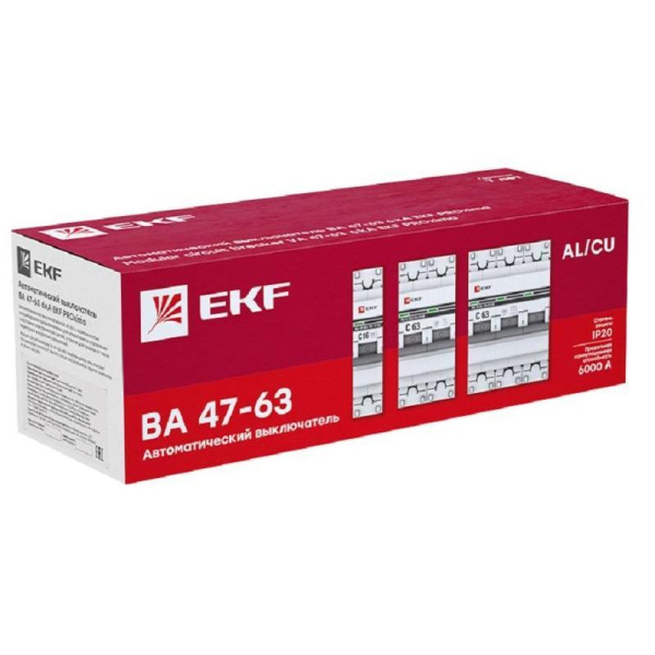 Выключатель автоматический EKF 3П 40А С 4500А (mcb4763-3-40C-pro)