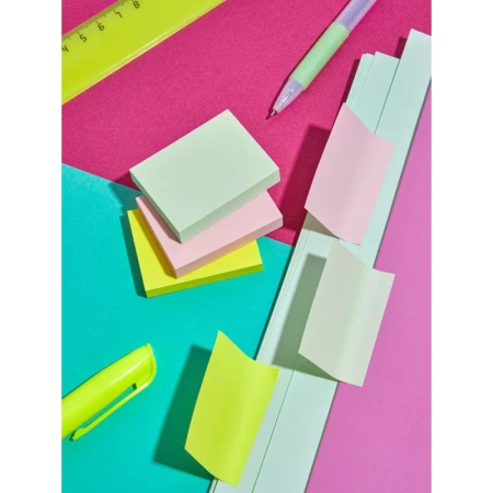 Стикеры Комус 38x51 мм неоновые 3 цвета (12 блоков по 100 листов)