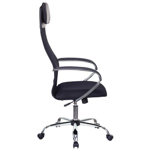 Кресло для руководителя Easy Chair 655/SL/BL TTW черное (искусственная  кожа/сетка/ткань, металл)