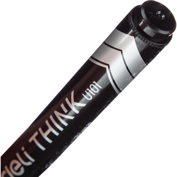Маркер перманентный Deli Think черный (толщина линии 1.5-5 мм) скошенный  наконечник