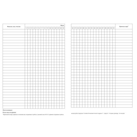 Журнал осмотра рук и открыт частей тела на наличие гнойничковых заболеваний (А4, 64 листа)