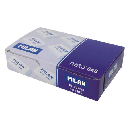 Ластик Milan nata 648 пластиковый белый 31х19х9 мм