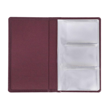 Визитница настольная Attache Каньон искусственная кожа на 96 визиток бордовая