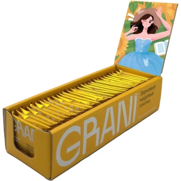 Зерновые плитки медовые GRANI 7 г (30 штук в упаковке)
