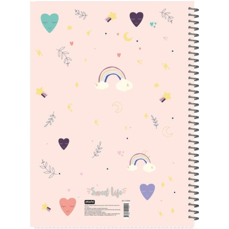 Бизнес-тетрадь креативная Attache Selection Sweet Life Сладости А4 96 листов разноцветная в клетку на спирали 2 разделителя (213x293 мм)