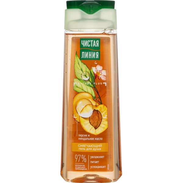 Гель для душа Чистая линия Смягчающий персик и миндальное масло 250 мл
