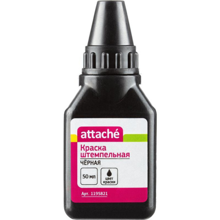 Краска штемпельная Attache черная на водной основе 50 г Краска штемпельная Attache черная на водной основе 50 г