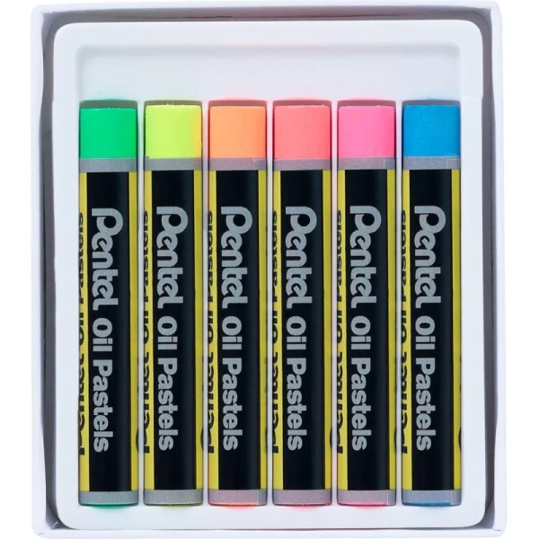 Пастель масляная Pentel художественная флуоресцентная 6 цветов в наборе