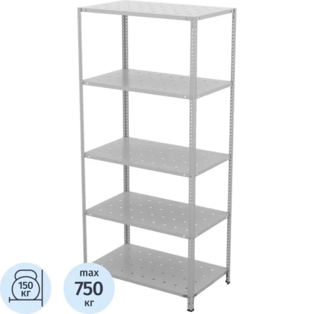 Стеллаж металлический ГТС Лайт (5 полок, 1000х500х2200 мм)