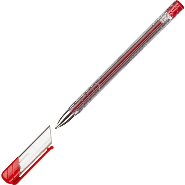 Ручка шариковая масляная Kores К11 красная (толщина линии 0.7 мм)