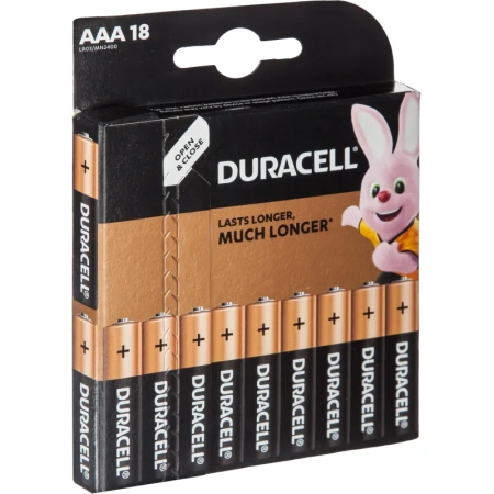 Батарейки Duracell Basic мизинчиковые ААA LR03 (18 штук в упаковке)