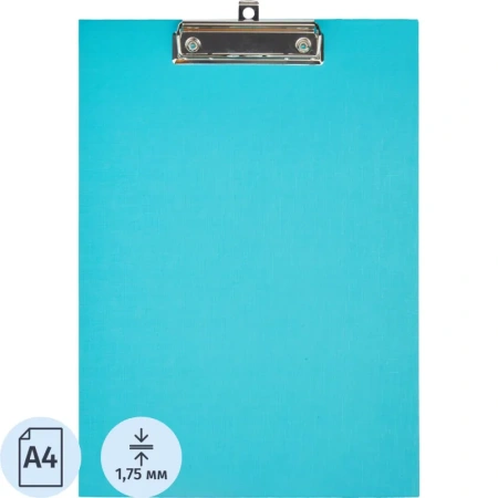 Папка-планшет с зажимом Комус A4 бирюзовая