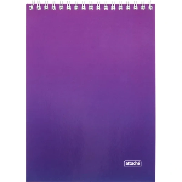 Блокнот Attache Градиент А5 80 листов фиолетовый в клетку на гребне  (146х204 мм)