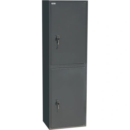 Шкаф металлический (архивный) для документов Комус Мебель TSL-150/2M  (тёмно-серый, 460х340х1500 мм)