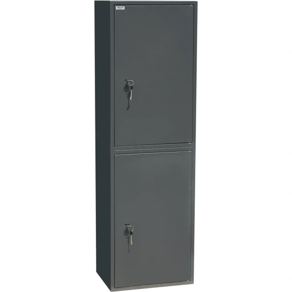 Шкаф металлический (архивный) для документов Комус Мебель TSL-150/2M  (тёмно-серый, 460х340х1500 мм)