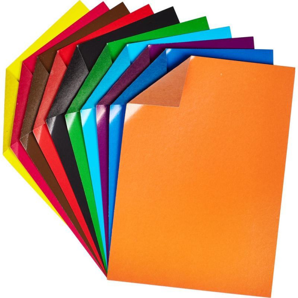 Цветной картон Мультики (А4, 10 листов, 10 цветов)