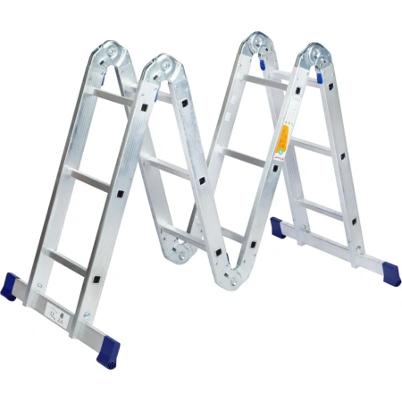 Лестница-трансформер Комус алюминиевая четырехсекционная 4х3 ступени