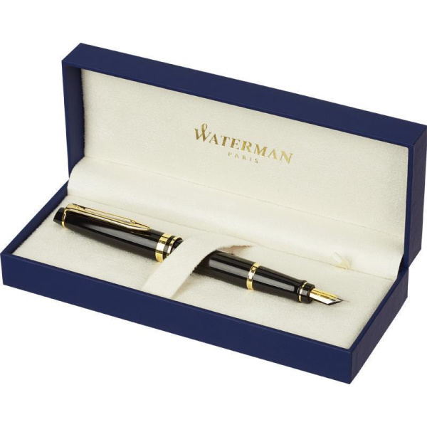 Ручка перьевая Waterman Expert S0951640 синяя черный с позолотой корпус