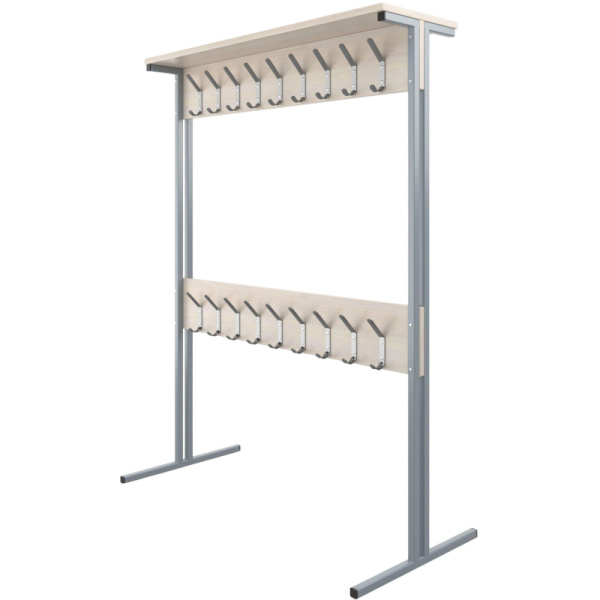 Вешалка двухсторонняя Комус Мебель (дуб шамони светлый/серый,  1200х550х1600 мм)