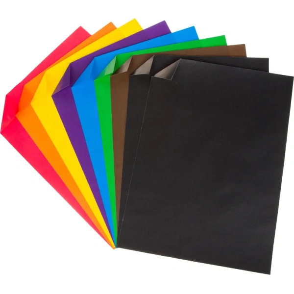 Бумага цветная Комус Три богатыря (А4, 16 листов, 8 цветов, мелованная)