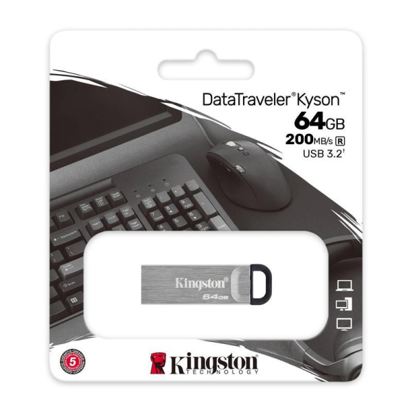 Флеш-память USB 3.2 Gen1 64 Гб Kingston DataTraveler KysonG1   (DTKN/64GB)