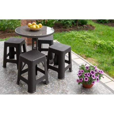 Табурет Ротанг квадратный коричневый (полипропилен)